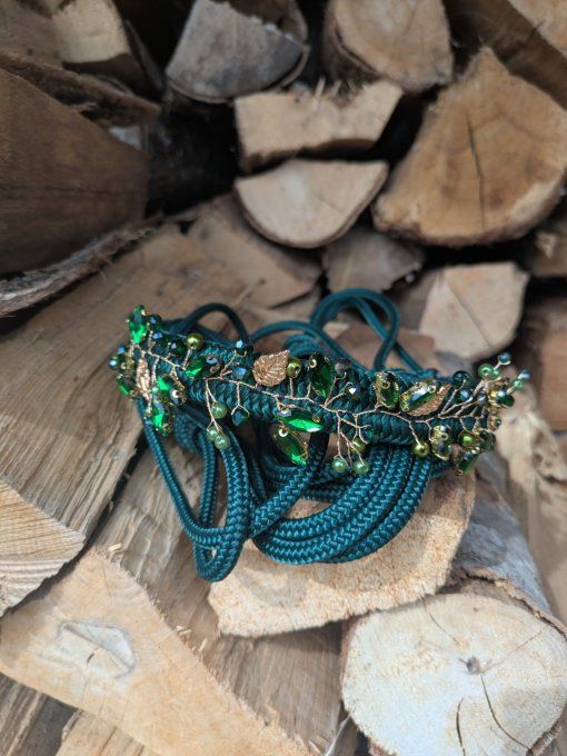 Licol "Freya" taille cheval en vert sapin 
