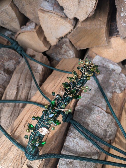 Licol "Freya" taille cheval en vert sapin 