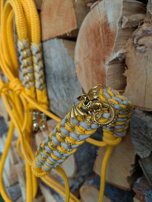 Ensemble "miel" licol et rênes rondes taille cob