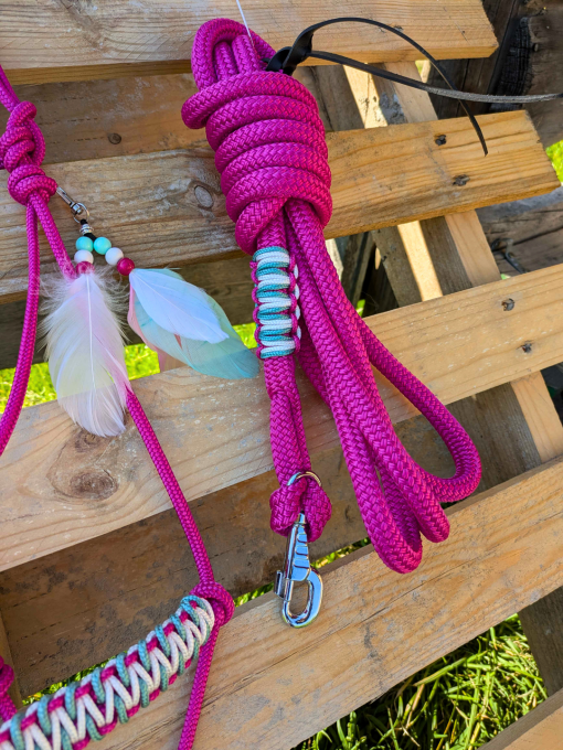 Ensemble fuchsia / blanc / menthe pastel taille cheval