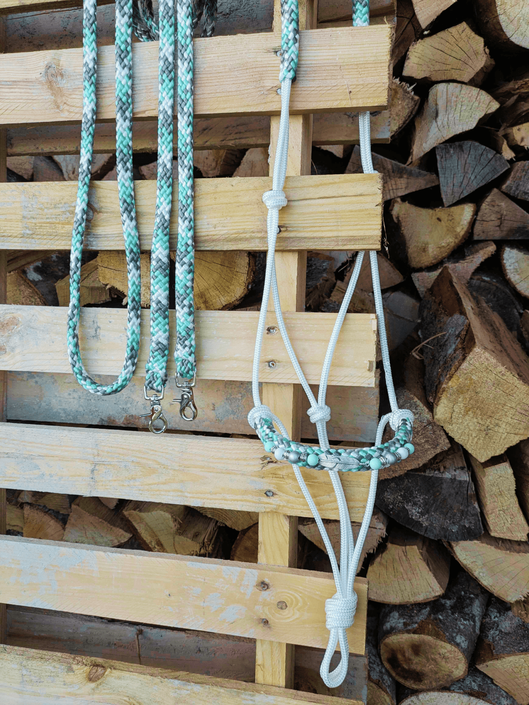 Ensemble "menthe/blanc/gris"