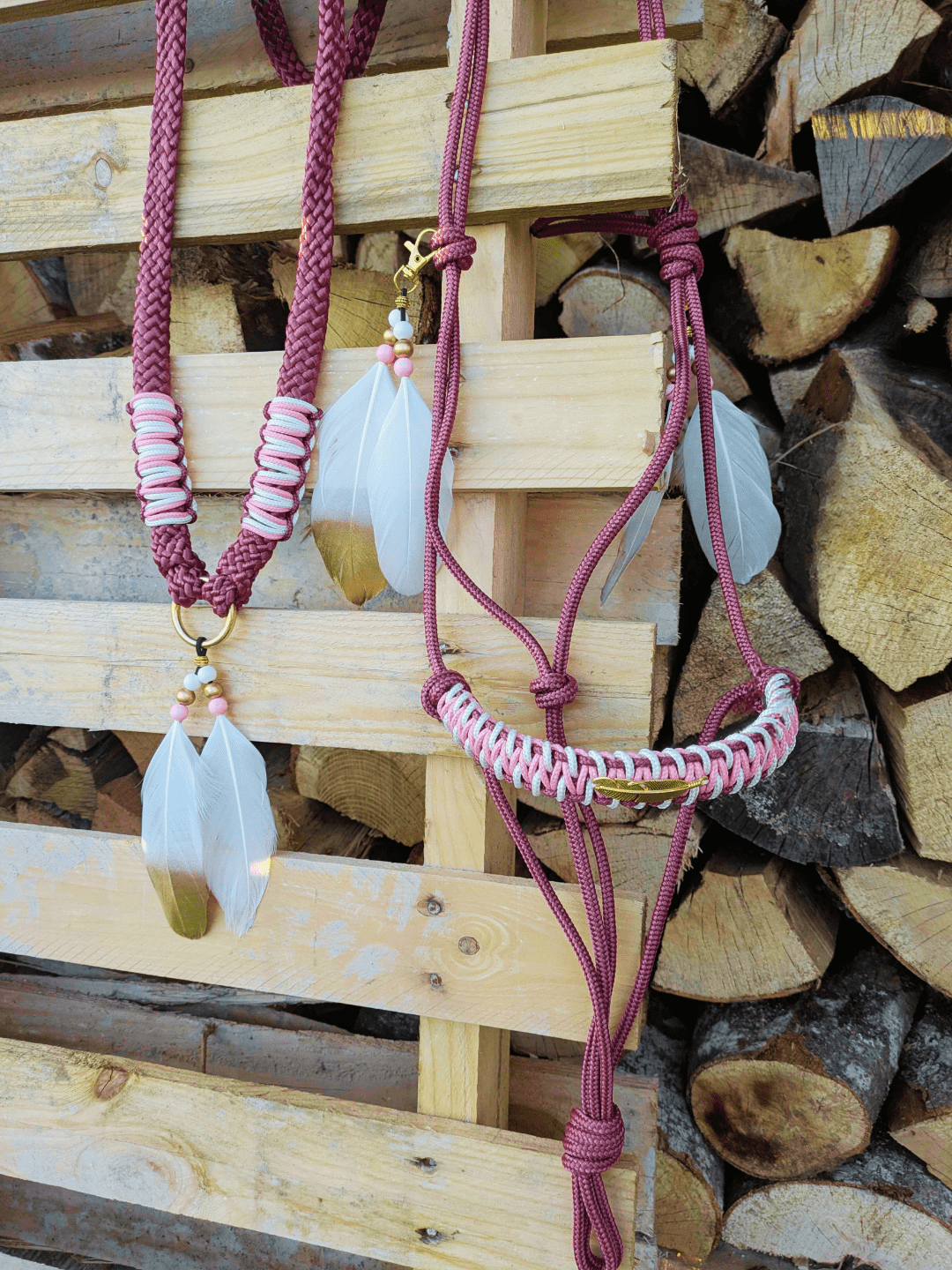 Ensemble  "Aya" prune taille cheval