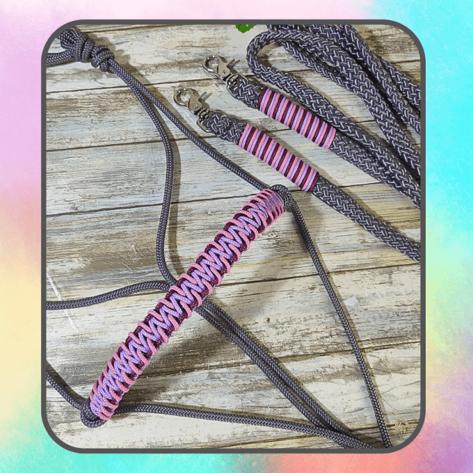 Ensemble gris / rose taille cheval