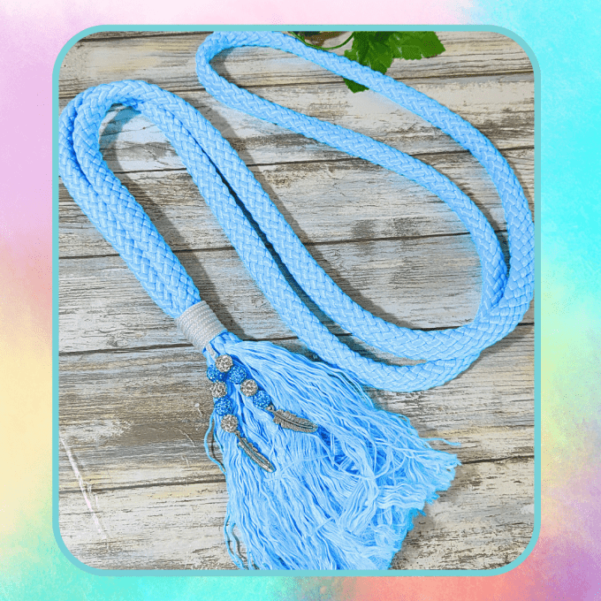 Cordelette turquoise taille cheval