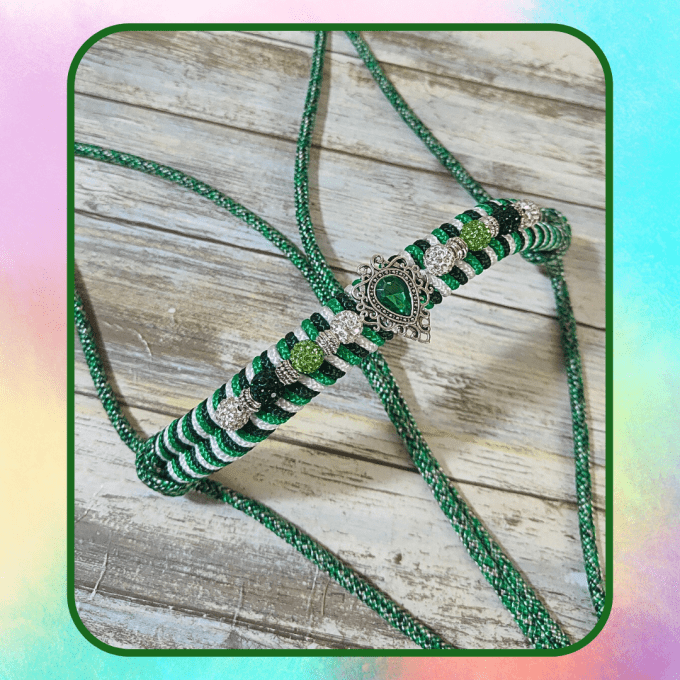 Licol "Green" strass taille cob