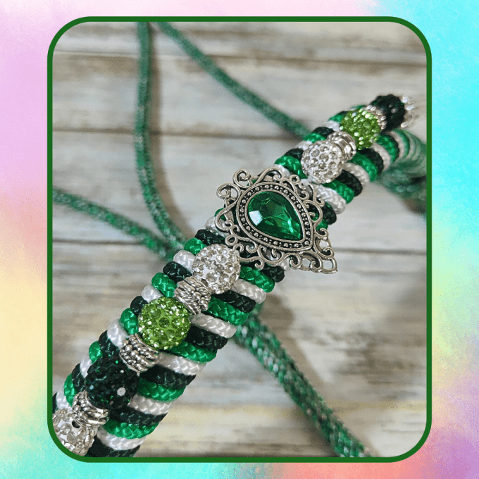 Licol "Green" strass taille cob