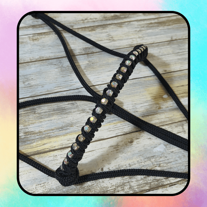 Licol "Strass" noir taille cob