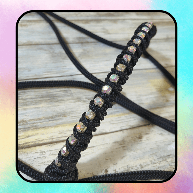 Licol "Strass" noir taille cob