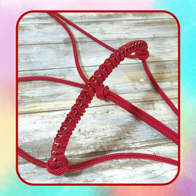 Licol "Strass" rouge foncé taille cheval
