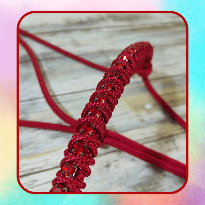 Licol "Strass" rouge foncé taille cheval