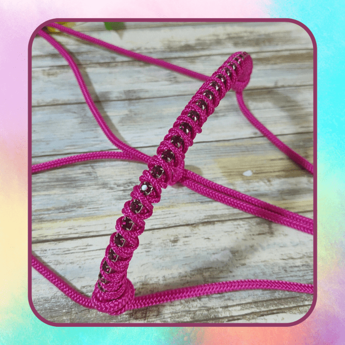 Licol "Strass" fuchsia taille cheval