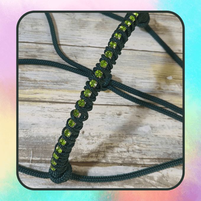 Licol "Strass" vert sapin taille cheval