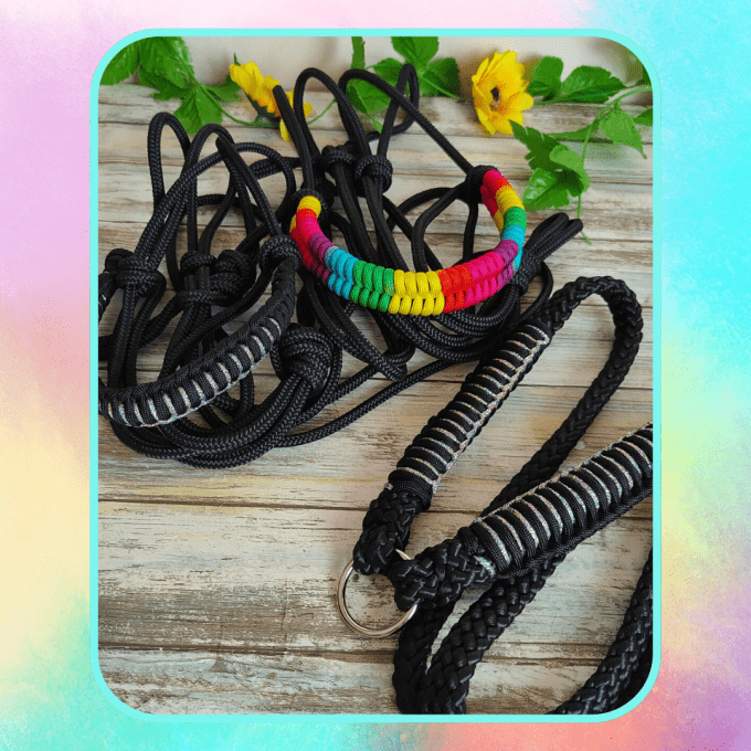 Lot taille cheval (2 licols + 1 cordelette)