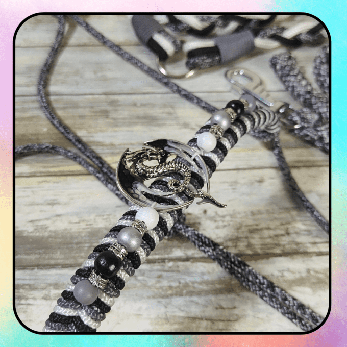 Ensemble "Dragon" gris chiné taille cheval