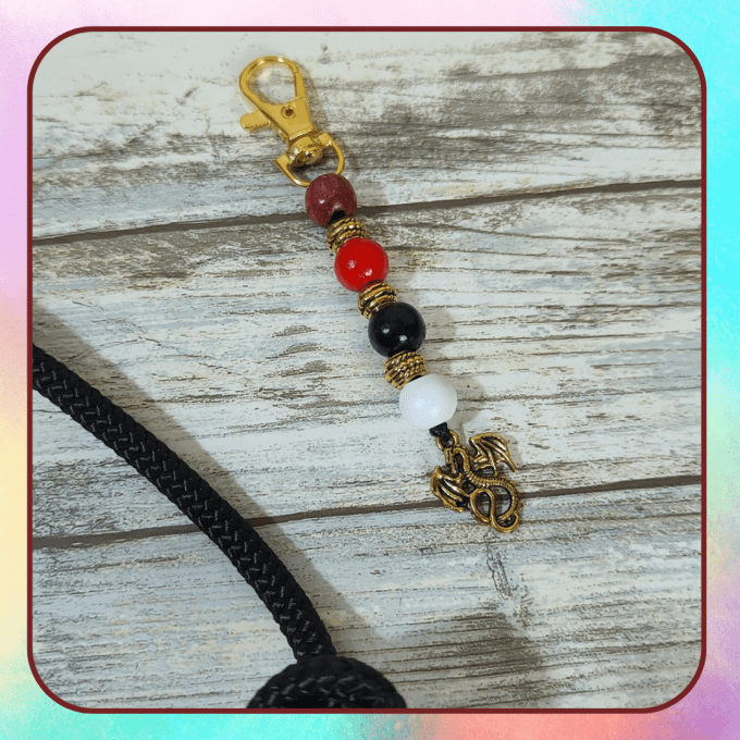 Licol "Dragon" noir et rouge taille cob 