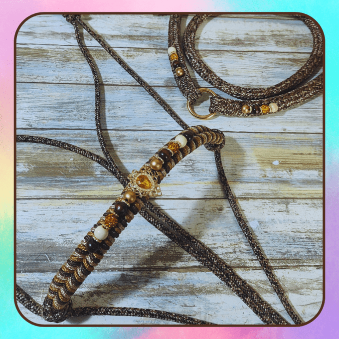 Ensemble brun chiné taille cheval