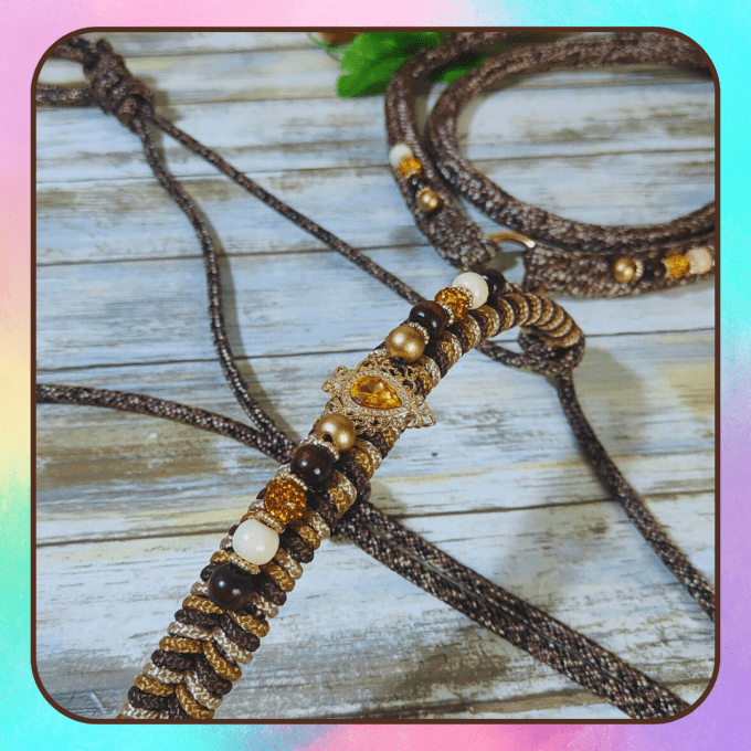 Ensemble brun chiné taille cheval