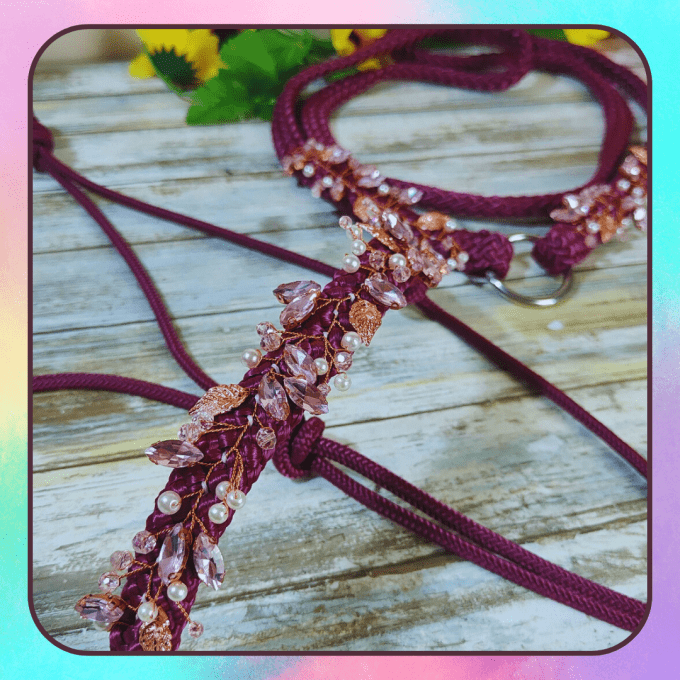 Ensemble "Freya" prune/rose taille cheval