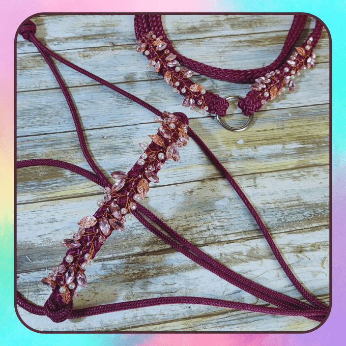 Ensemble "Freya" prune/rose taille cheval