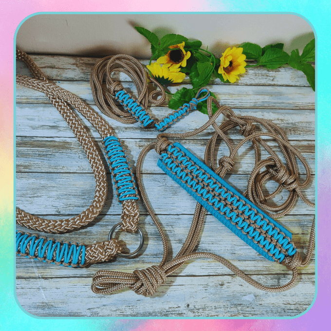 Ensemble "Ultra" beige/turquoise taille cob