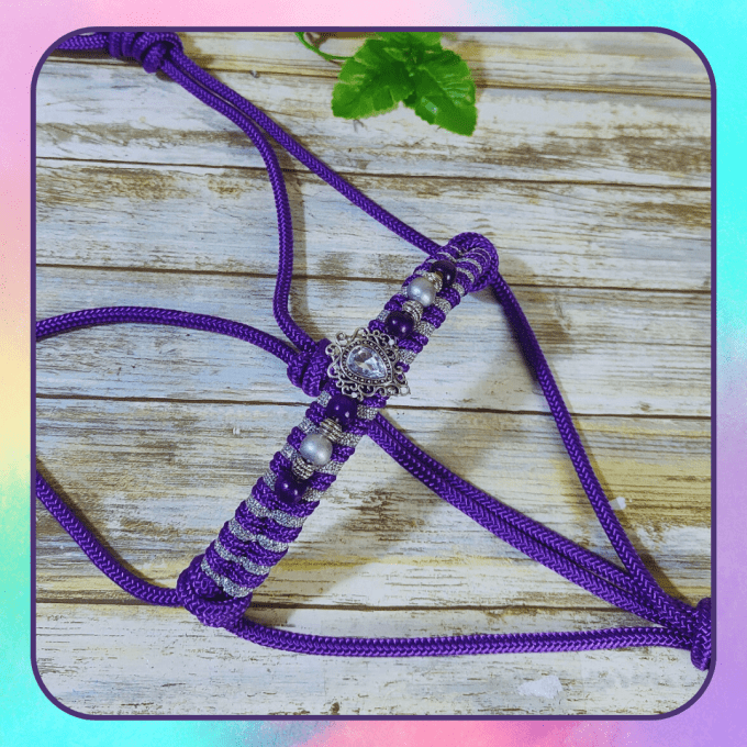 Licol violet/argenté taille poney