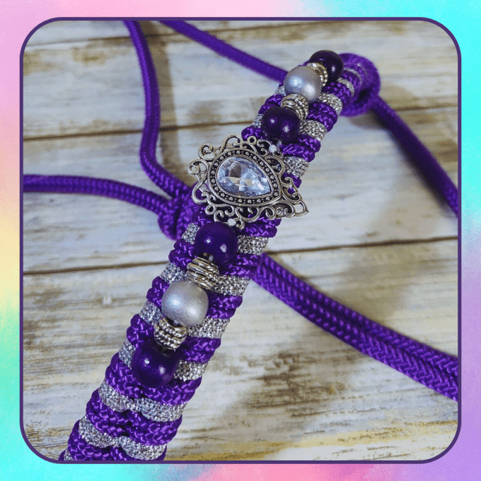 Licol violet/argenté taille poney