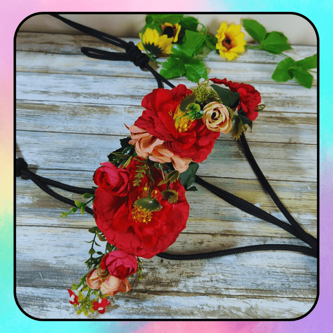 Licol "Fleury" noir et rouge taille cob