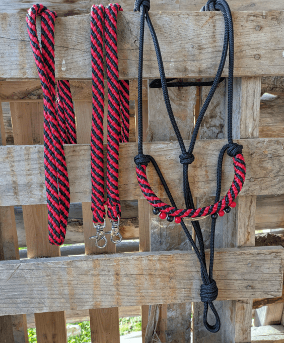 Ensemble noir et rouge taille cheval