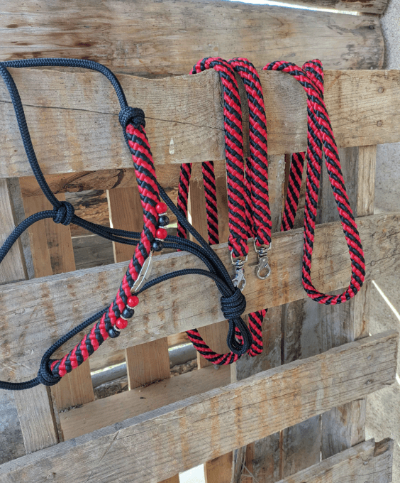 Ensemble noir et rouge taille cheval