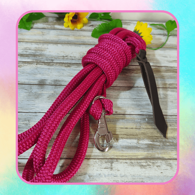 Longe 3m70 framboise en corde ronde