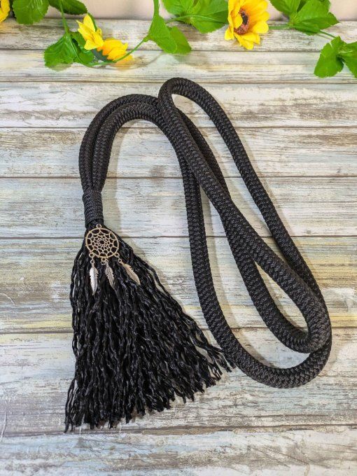 Cordelette attrape rêves noir taille cob