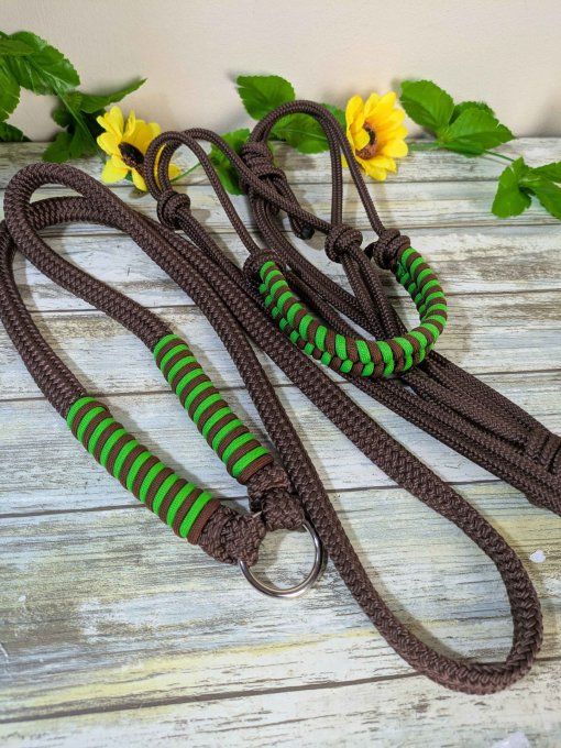 Ensemble brun/vert taille poney