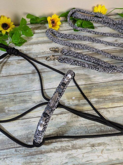 Ensemble gris chiné et noir taille petit cheval