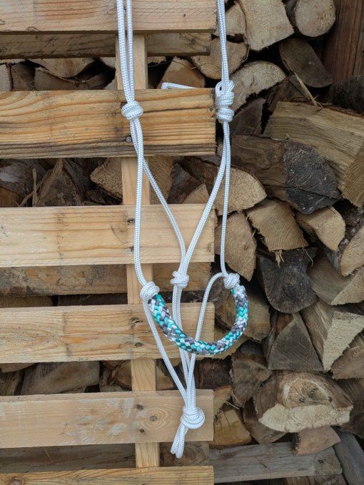 Licol blanc avec muserolle confort camo menthe taille cob