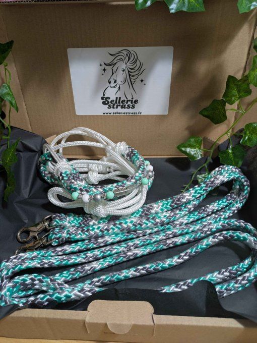 Box "menthe/blanc/gris"