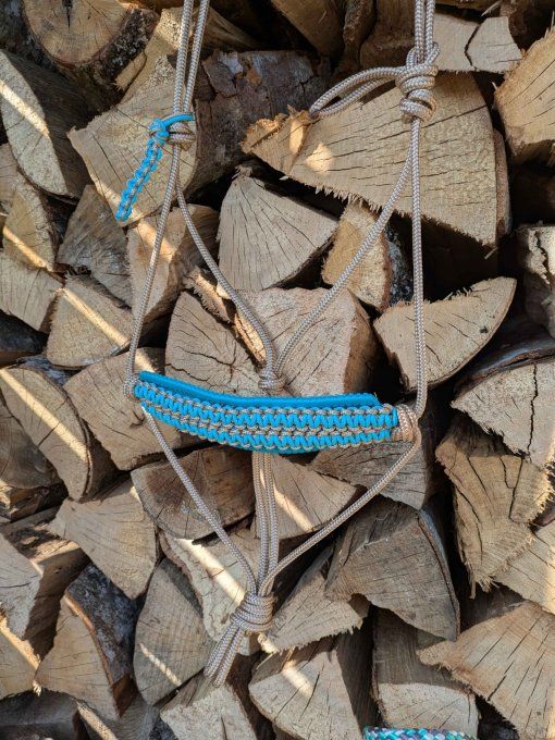 Licol Ultra beige / turquoise taille cob