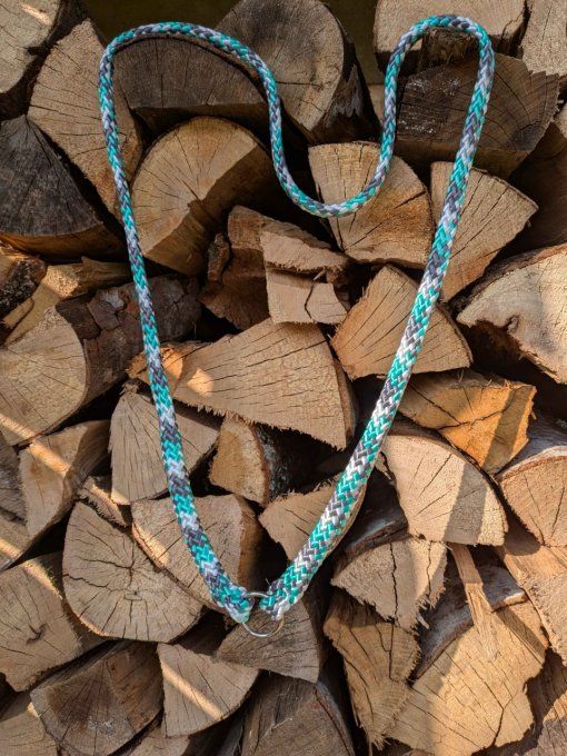 Cordelette simple taille cob menthe / blanc / gris