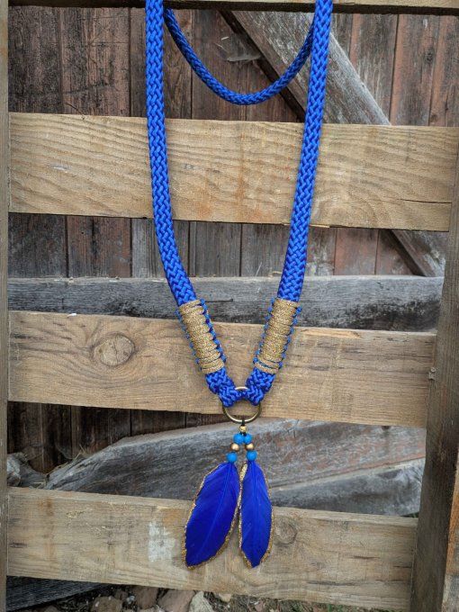Cordelette bleu roi et doré taille cob