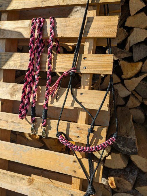 Ensemble noir, prune et rose clair taille cheval