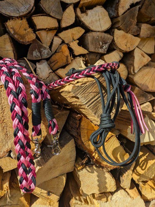 Ensemble noir, prune et rose clair taille cheval