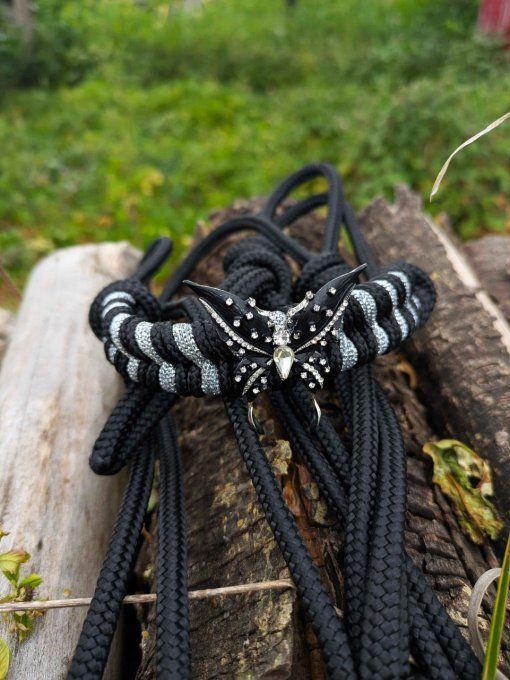 Licol Fly noir et argenté taille shetland