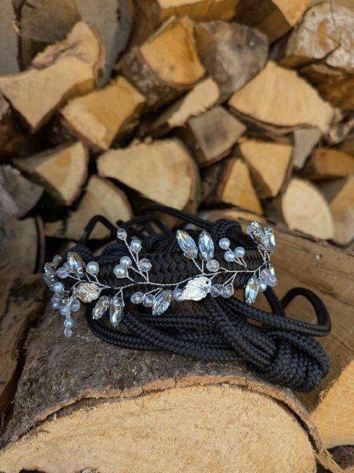 Licol Freya noir / argenté taille cob